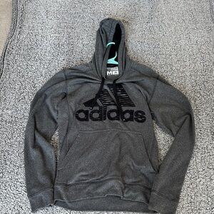Adidas Charcoal Hoodie with Black Logo